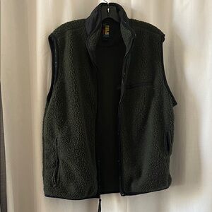 J. Crew Dark Green Fleece Vest